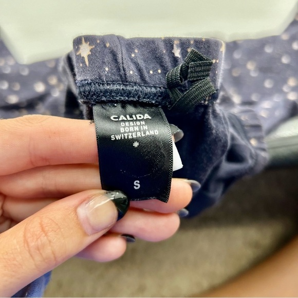 Calida Bamboo Navy Blue Star Galaxy Print Loungewear Pajama Set Medium - Picture 13 of 14